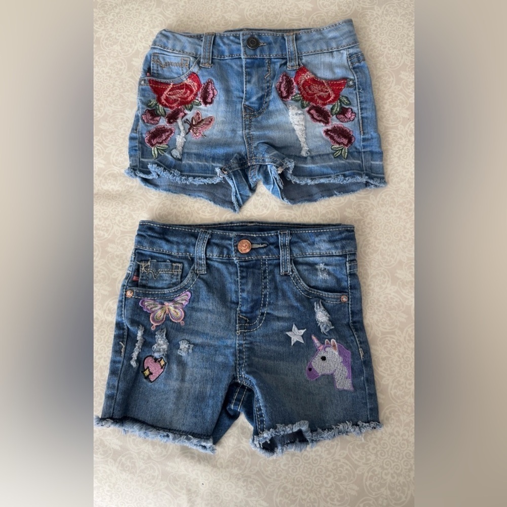 2- Piece Set Vigoss Kids Denim Shorts with Embroidery